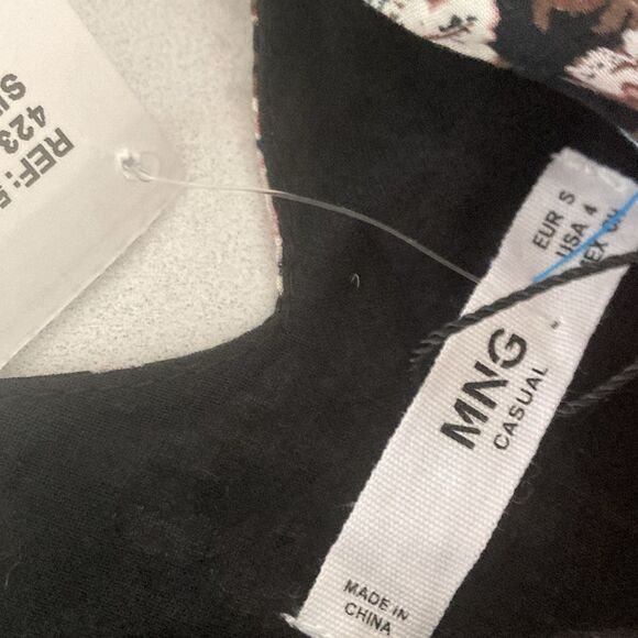 MNG Mango Black Floral Sleeveless Maxi Wrap Dress Dark Romantic European Size 4 - Picture 5 of 10